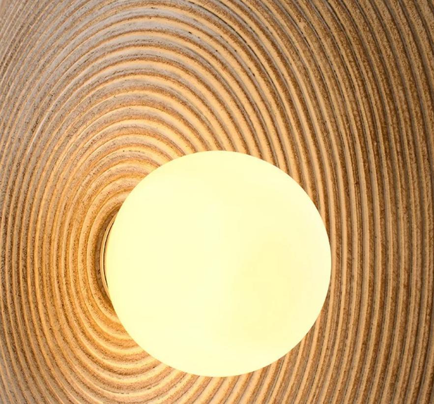 Retro Wabi Sabi Style Round Wall Light For Bedroom
